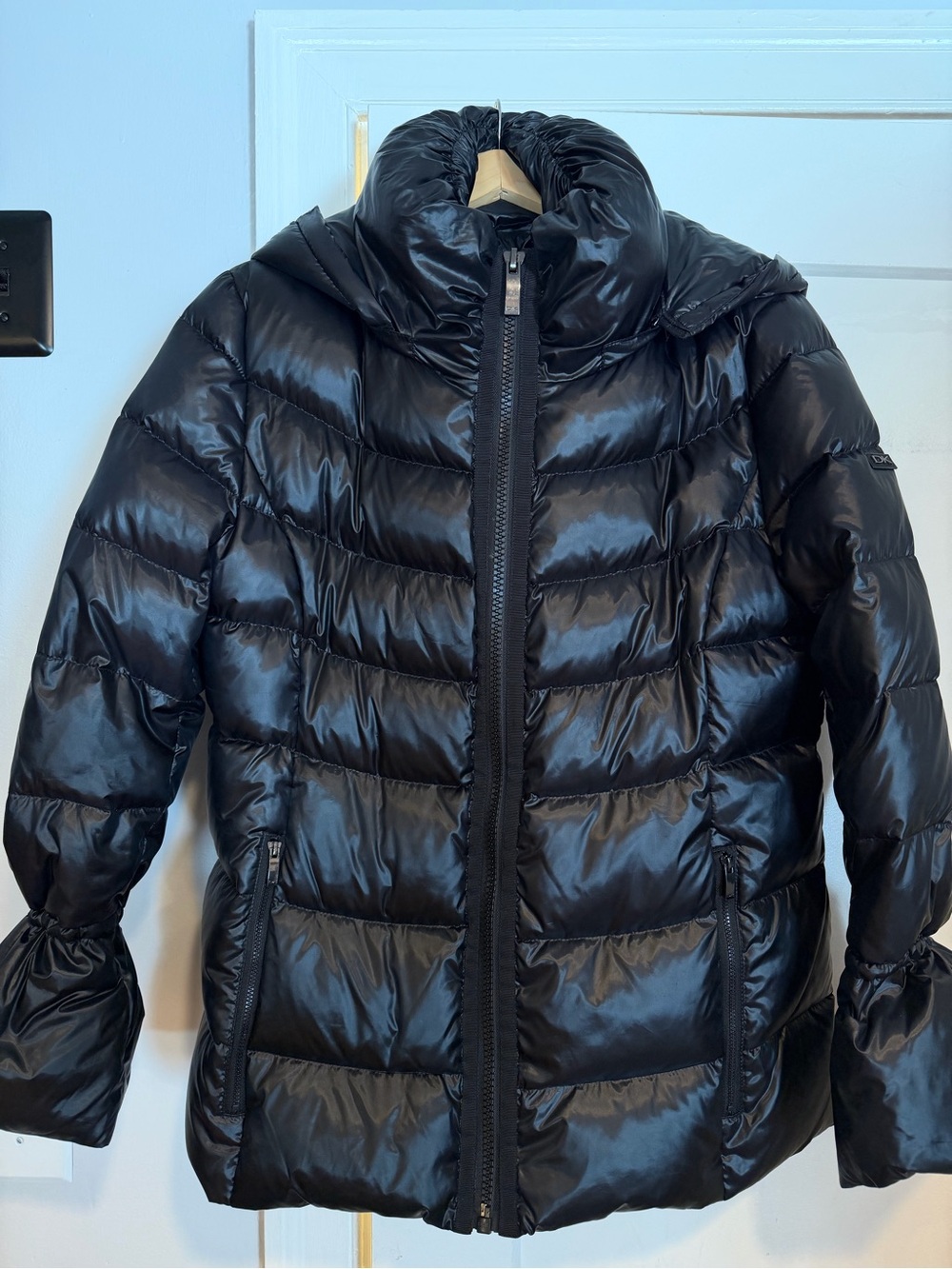 Donna Karan Women’s Black Puffer Jacket - Quilted Winter Coat